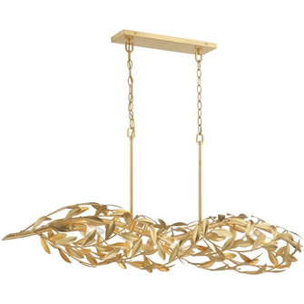 Broche Six Light Linear Chandelier in Antique Gold (60|567-GA)