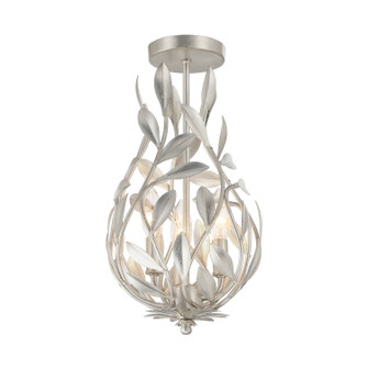 Broche Three Light Semi Flush Mount in Antique Silver (60|565-SA_CEILING)