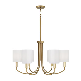 Adrian Six Light Chandelier in Aged Brass (65|459561AD-716)
