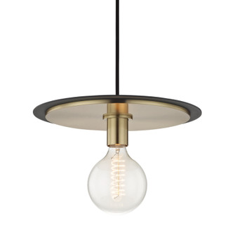 Milo One Light Pendant in Aged Brass/Black (428|H137701L-AGB/BK)