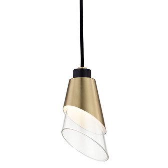 Angie LED Pendant in Aged Brass/Black (428|H130701-AGB/BK)