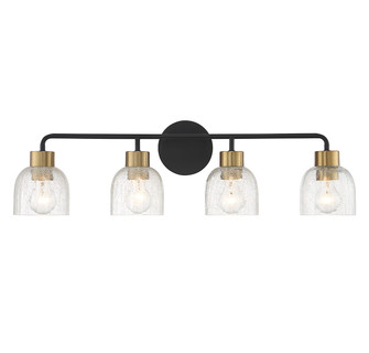 Flagler Four Light Bathroom Vanity in Matte Black w/ Warm Brass (51|L8-5900-4-143)