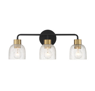 Flagler Three Light Bathroom Vanity in Matte Black w/ Warm Brass (51|L8-5900-3-143)