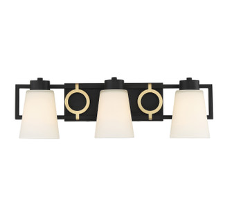 Russo Three Light Bathroom Vanity in Matte Black w/ Warm Brass (51|L8-4450-3-143)