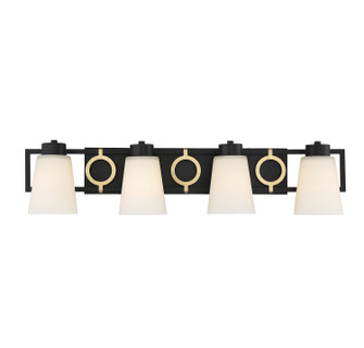 Russo Four Light Bathroom Vanity in Matte Black w/ Warm Brass (51|L8-4450-4-143)