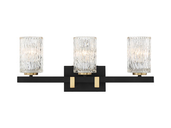 Keene Three Light Bathroom Vanity in Matte Black w/ Warm Brass (51|L8-3601-3-143)