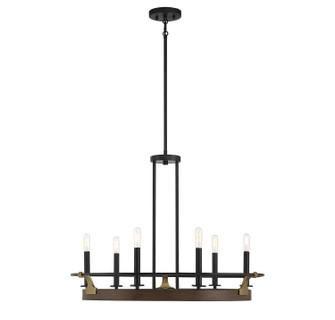 Icarus Six Light Chandelier in Burnished Brass W/ Walnut (51|L1-2931-6-170)