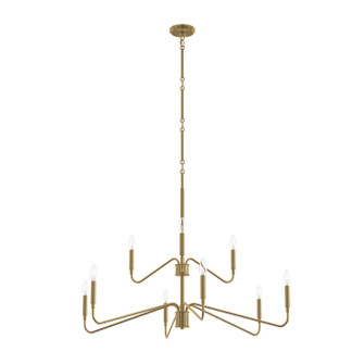 Pilar Nine Light Chandelier in Brushed Gold (54|P400474-191)