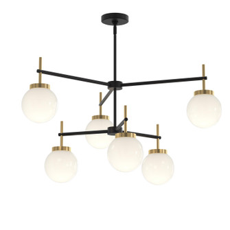 Rigsby Six Light Chandelier in Matte Black and Brushed Gold (54|P400470-319)