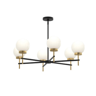 Rigsby Six Light Chandelier in Matte Black and Brushed Gold (54|P400469-319)
