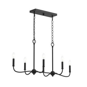 Ilia Six Light Linear Chandelier in Matte Black (54|P400466-31M)