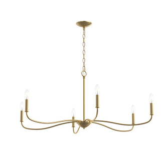 Ilia Six Light Chandelier in Brushed Gold (54|P400464-191)