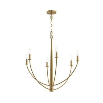 Jheni Six Light Chandelier in Brushed Gold (54|P400459-191)