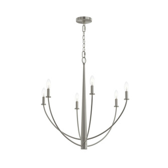 Jheni Six Light Chandelier in Brushed Nickel (54|P400459-009)