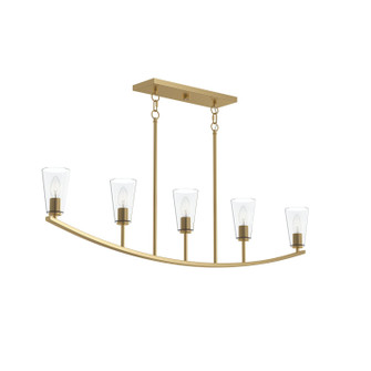 Jheni Five Light Linear Chandelier in Brushed Gold (54|P400456-191)