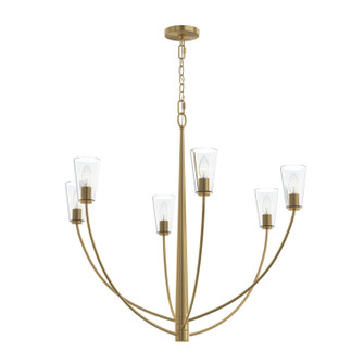 Jheni Six Light Chandelier in Brushed Gold (54|P400455-191)