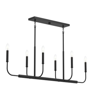 Reines Six Light Linear Chandelier in Matte Black (54|P400450-31M)