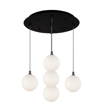 Bolla LED Pendant in Black/Opal Glass (347|MP3106BKOP-05)