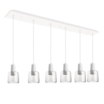Samson LED Pendant in White/Clear Glass (347|MP12506WHCL-06)