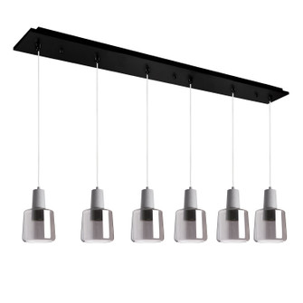 Samson LED Pendant in Black/Smoked Glass (347|MP12506BKSM-06)