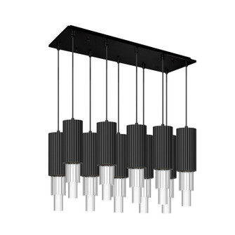 Bordeaux LED Pendant in Matte Black/Clear Ribbed Glass (452|MP502204MBCR-10)