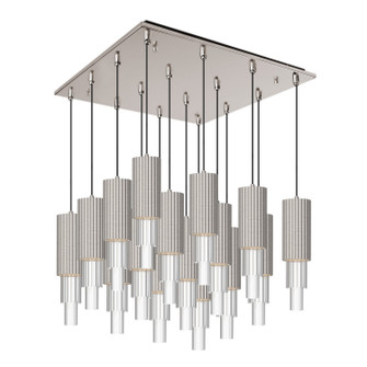 Bordeaux LED Pendant in Brushed Nickel/Clear Ribbed Glass (452|MP502204BNCR-16)