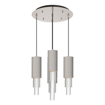 Bordeaux LED Pendant in Brushed Nickel/Clear Ribbed Glass (452|MP502204BNCR-05)