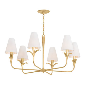 Quill Six Light Chandelier in Gilded Ivory (67|F4740-GLI)