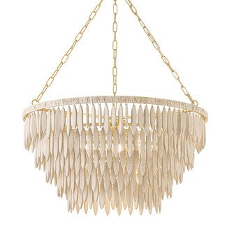 Tiffany Five Light Chandelier in Aged Brass (428|H805805-AGB)