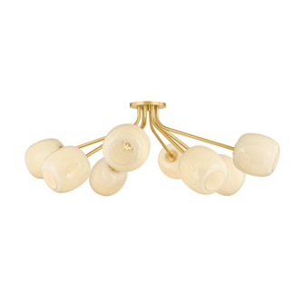 Lisette Eight Light Semi Flush Mount in Aged Brass (428|H1092608-AGB)