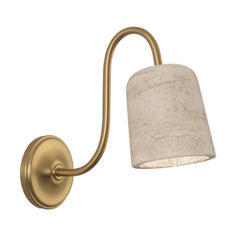 Bromley One Light Bathroom Vanity in Brushed Gold/Travertine (452|WV592105BGTRV)