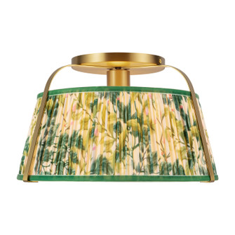 Scout One Light Semi-Flush Mount in Brushed Gold/Green Linen (452|SF675213BGGL)