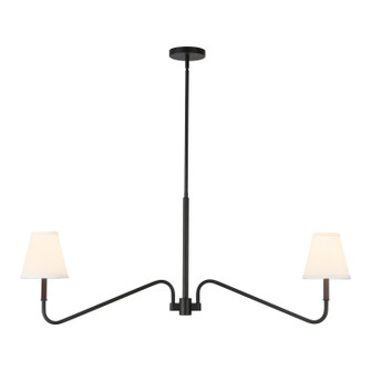 Sloan Two Light Linear Pendant in Matte Black/White Linen (452|LP445242MBWL)