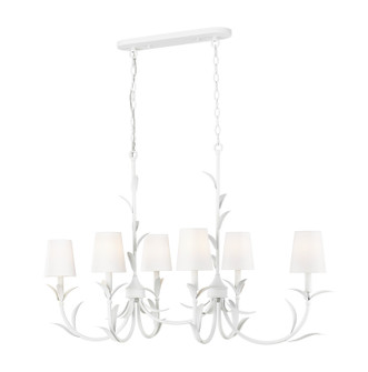 Aslin Six Light Linear Chandelier in Textured White (224|830-44L-TXWH)
