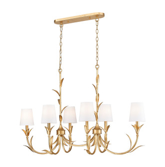 Aslin Six Light Linear Chandelier in Gold Leaf (224|830-44L-GLF)