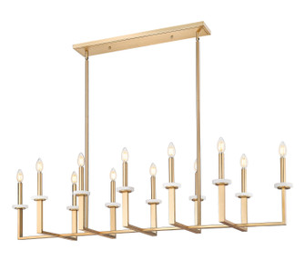 Gaultier 12 Light Linear Chandelier in Modern Gold (224|6100-12L-MGLD)