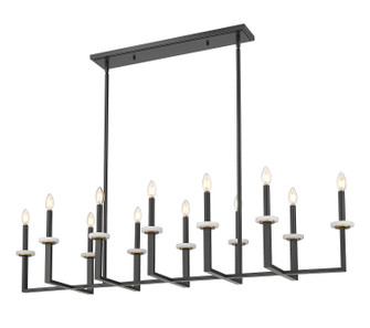 Gaultier 12 Light Linear Chandelier in Matte Black + Modern Gold (224|6100-12L-MB)