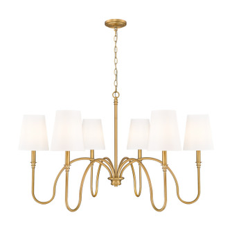 Jisele Six Light Chandelier in Rubbed Brass (224|4505-6RB)