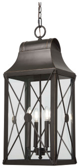 De Luz Four Light Outdoor Chain Hung in Oil Rubbed Bronze w/Gold Highlights (7|73298-143C)
