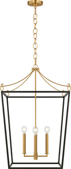 Carlyle Four Light Lantern in Midnight Black/Burnished Brass (454|KSC1194MBK)