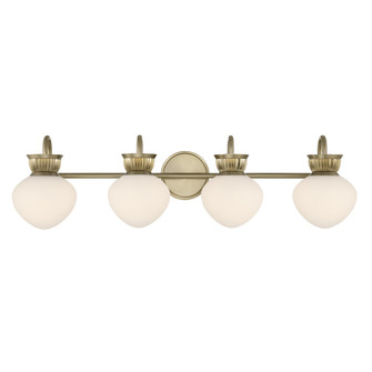 Melbourne Four Light Bathroom Vanity in Noble Brass (51|8-1028-4-127)