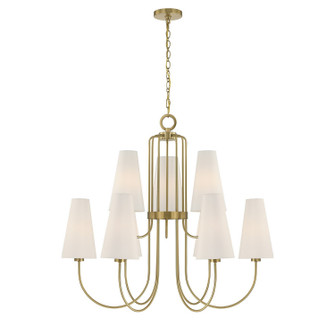 Wilkes Nine Light Chandelier in Warm Brass (51|1-4701-9-322)