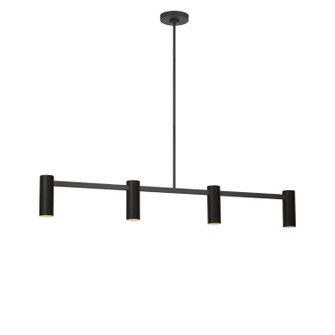 Zentro Four Light Linear Chandelier in Midnight Black (1|GLC2074MBKE)