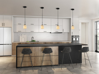 Crema One Light Pendant in Black, Brushed Brass (78|SC13371BB)