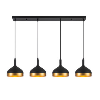 Dash Four Light Island Pendant in Black & Gold (78|SC13354BK)