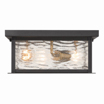 Estate Three Light Outdoor Flush Mount in Black, Brass (78|AC9276BK)