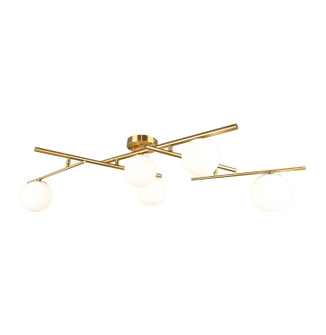 Modena Five Light Semi-Flush Mount in Plated Brushed Brass (78|AC11975BR)