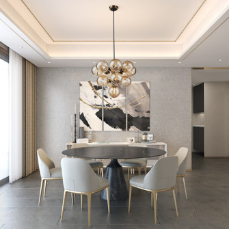 Gem 13 Light Chandelier in Black and Brushed Brass (78|AC11872AM)