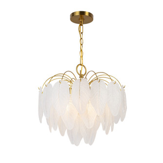 Alessia Four Light Chandelier in Brushed Brass (78|AC11780BR)