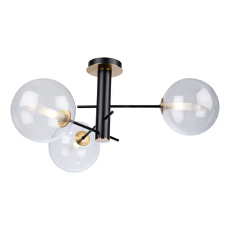 Aurelia Three Light Semi-Flush Mount in Matte Black & Brass (78|AC11763VB)